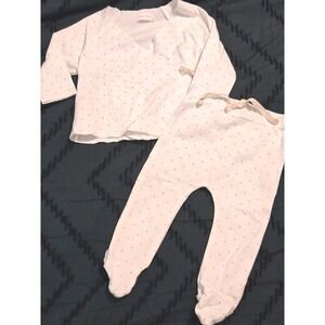 Jamie Kay Baby Wrap Top Pants Set Gold Dot‎ Organic Cotton Set 1year